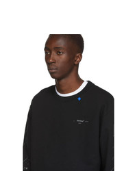 Off-White Black And Silver Diag Unfinished Slim Sweatshirt