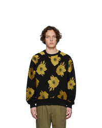 Dries Van Noten Black And Yellow Hefel Embroidered Sweatshirt