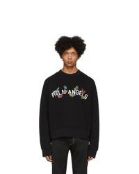 Palm Angels Black Butterfly College Sweatshirt