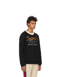 Gucci Black Classic Leopard Sweatshirt