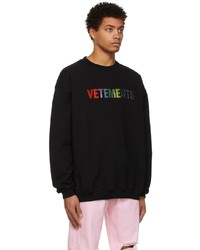 Vetements Black Crystal Logo Sweatshirt
