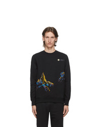 Ps By Paul Smith Black Embroidered Mountain Sketch Sweatshirt
