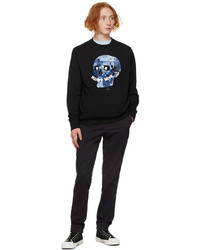 Ps By Paul Smith Black Floral Happy Skull Sweatshirt