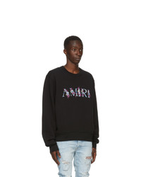 Amiri Black Floral Logo Sweatshirt