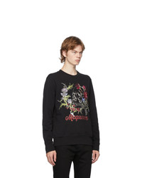 Alexander McQueen Black Floral Skull Sweatshirt