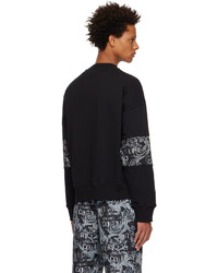 VERSACE JEANS COUTURE Black Gray Paneled Sweatshirt