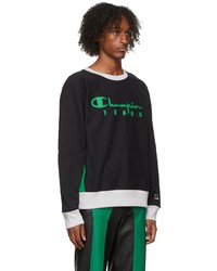 Denim Tears Black Green Champion Edition Logo Sweatshirt