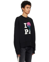 Palm Angels Black I Love Pa Sweatshirt