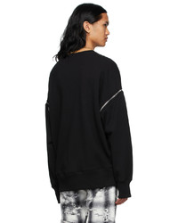 Givenchy Black Leather Letters Logo Sweatshirt