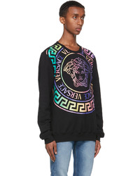 Versace Black Multicolor Medusa Logo Sweatshirt