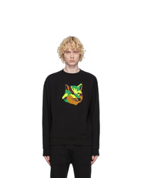 MAISON KITSUNÉ Black Neon Fox Sweatshirt