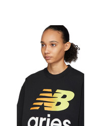 ARIES Black New Balance Edition Logo Sweatshirt