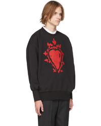 Alexander McQueen Black Painted Heart Sweatshirt