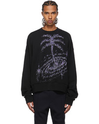 Palm Angels Black Palm Galaxy Glitter Sweatshirt