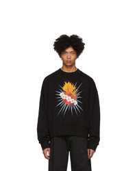 Palm Angels Black Sacred Heart Sweatshirt