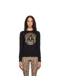 Versace Jeans Couture Black V Emblem Logo Sweatshirt