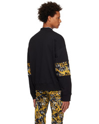 VERSACE JEANS COUTURE Black Yellow Paneled Sweatshirt