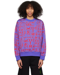 VERSACE JEANS COUTURE Blue Red Doodle Sweatshirt