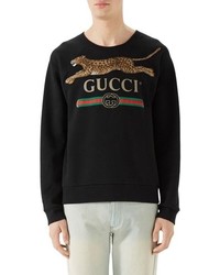 Gucci Cheetah Applique Logo Sweatshirt