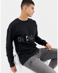 Jack & Jones Core Sweat With Condition Text Print In Black