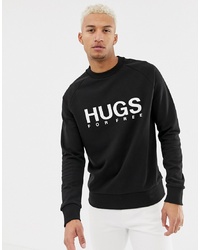 Hugo Dakotah Hugs For Free Crew Neck Sweat In Black