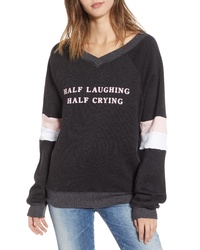 Wildfox Half Laughing Graphic Pullover