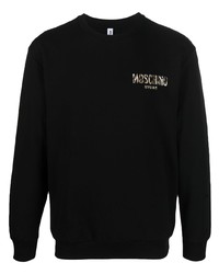 Moschino Logo Print Ribbed Trim Sweatshirt
