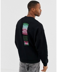ASOS DESIGN Oversized Sweatshirt With Back Text Print In Black