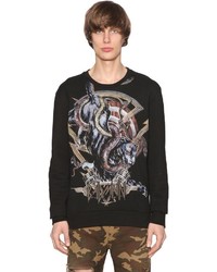 Balmain Panther Print Cotton Jersey Sweatshirt
