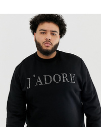 ASOS DESIGN Plus Sweatshirt With Jadore Slogan In Crystals