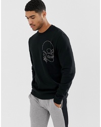 ASOS DESIGN Sweatshirt With Chain Skull Print To Chest