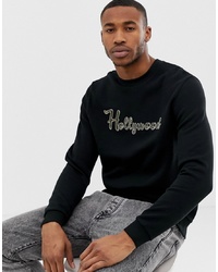 ASOS DESIGN Sweatshirt With Hollywood Text Slogan Chain Print