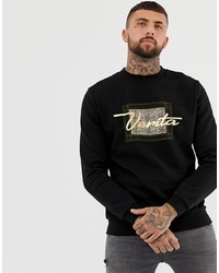 ASOS DESIGN Sweatshirt With Leopard And Slogan Print