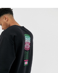 ASOS DESIGN Tall Oversized Sweatshirt With Back Text Print In Black