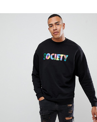 ASOS DESIGN Tall Oversized Sweatshirt With Society Print