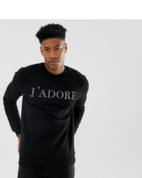 ASOS DESIGN Tall Sweatshirt With Jadore Slogan In Crystals