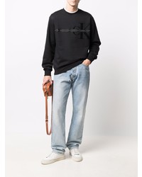 Calvin Klein Jeans Velvet Effect Log Print Sweatshirt