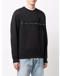 Calvin Klein Jeans Velvet Effect Log Print Sweatshirt