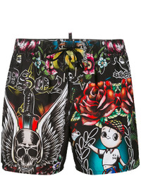 DSQUARED2 Abstract Print Swim Shorts