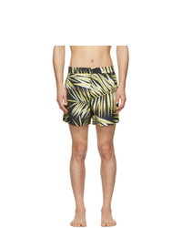 DOUBLE RAINBOUU Black And Yellow Tiger Palm Swim Shorts