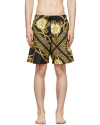 Versace Underwear Black Gold La Coupe Des Dieux Swim Shorts