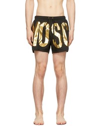 Moschino Black Gold Logo Swim Shorts