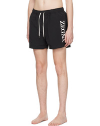 Zegna Black Printed Swim Shorts