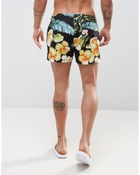 Asos Swim Shorts With Space Ibiza Floral Print In Super Short Length