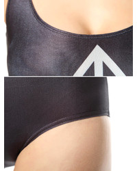 Choies Triangle Print Black Swimsuit