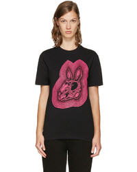 MCQ Alexander Ueen Black Bunny Be Here Now T Shirt