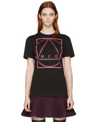 MCQ Alexander Ueen Black Glyph Icon Classic T Shirt