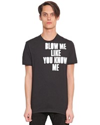 House of Holland Blow Me Printed Cotton Jersey T Shirt