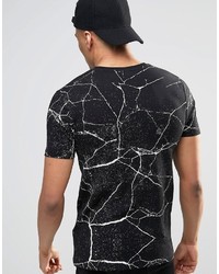 Asos Brand Muscle T Shirt With All Over Crack Print