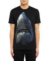 Givenchy Cuban Fit Shark Print Cotton Jersey T Shirt